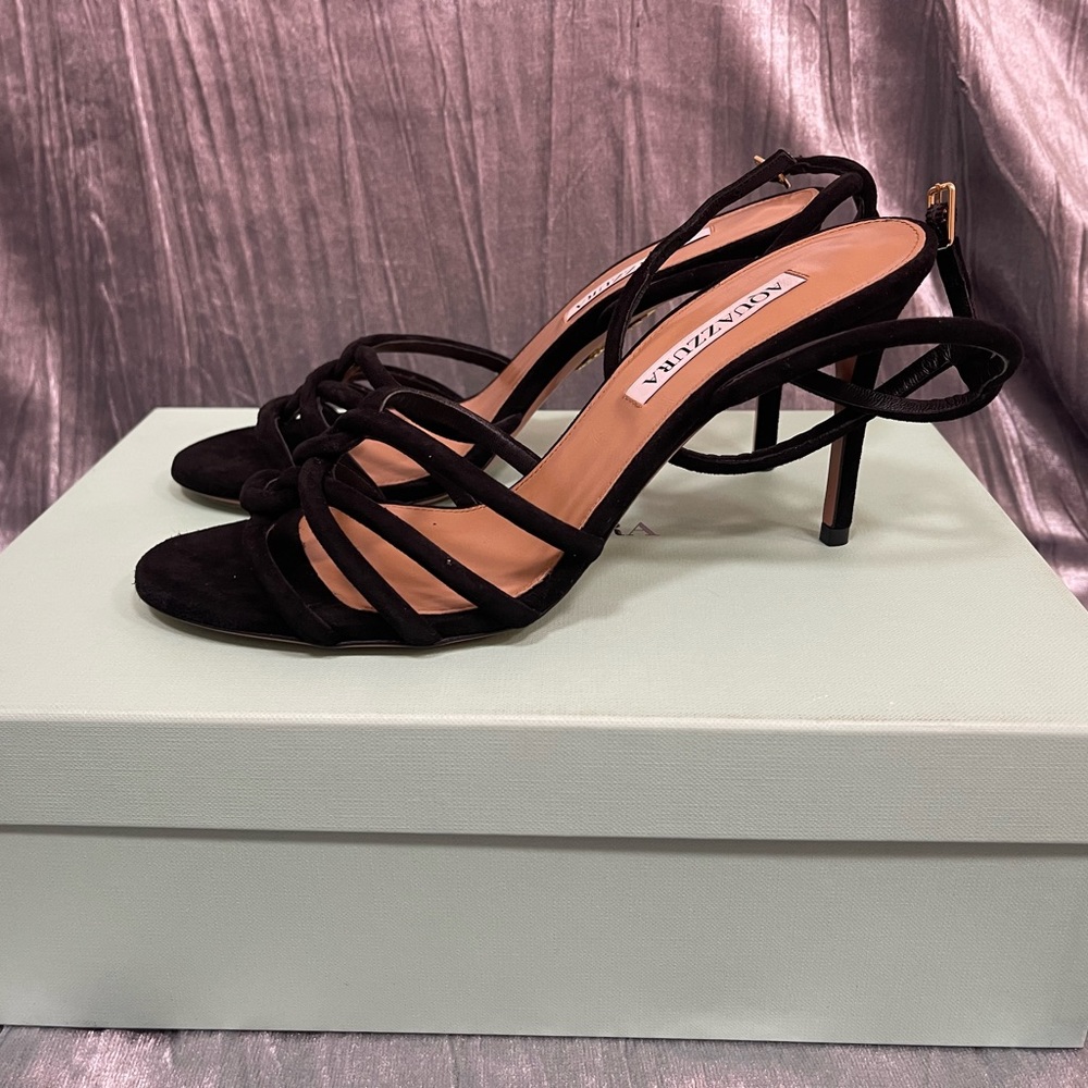 AQUAZZURA
Moon 85 suede sandals